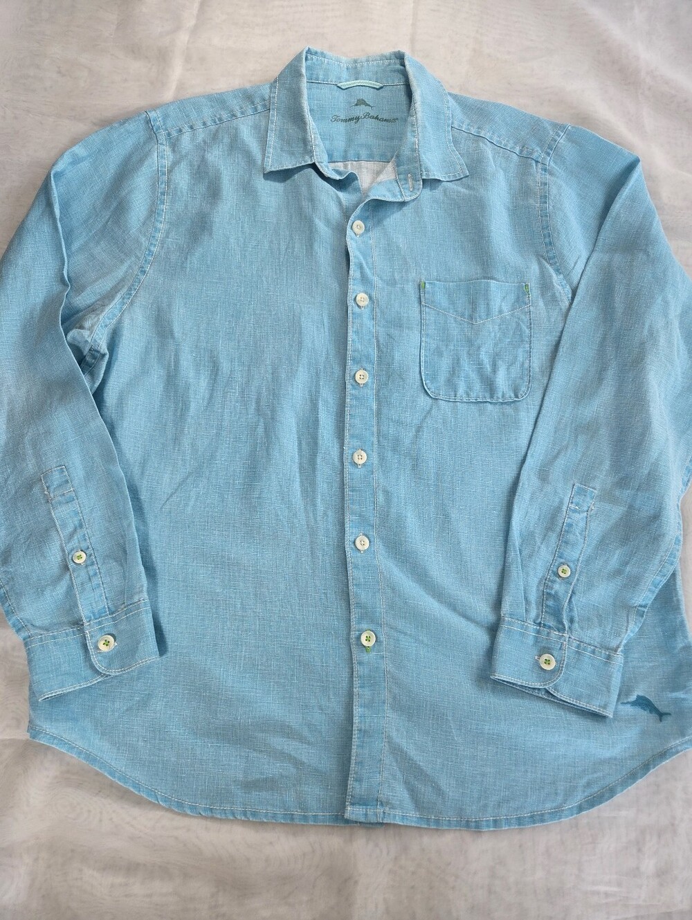 Tommy Bahama Sea Glass Breezer Men's Casual Button-Up Shirt 100% Linen Fisherman